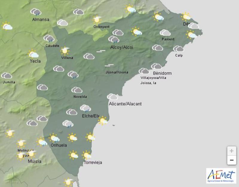 Mild but dull and dreary: Alicante weather forecast Oct 14-17