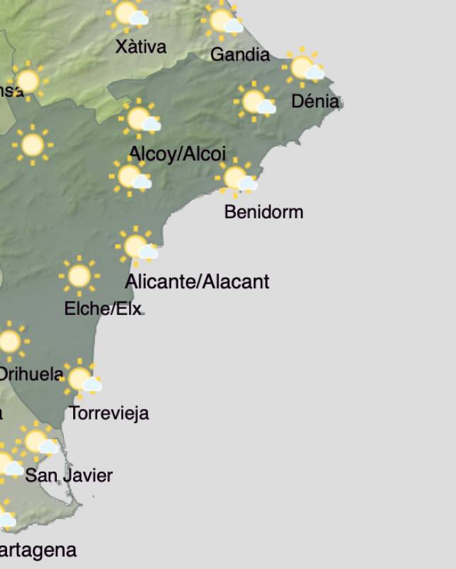 Alicante weather forecast November 25-28: Sunshine all week long