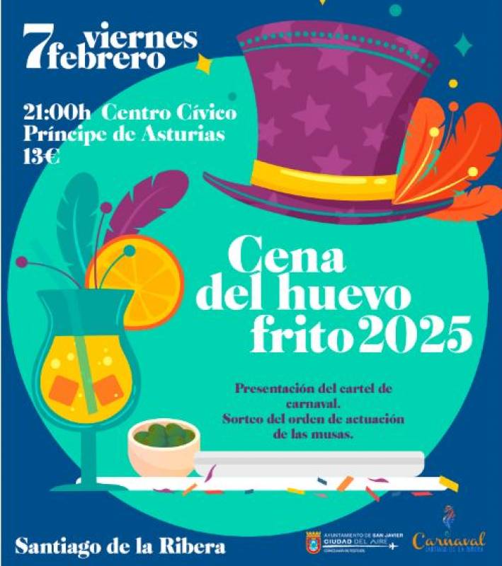 February 7 Traditional Fried Egg Dinner to kick off Santiago de la Ribera Carnival