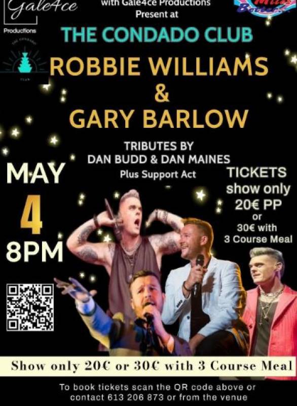 May 4 Robbie Williams & Gary Barlow tribute duo at J6@Condado