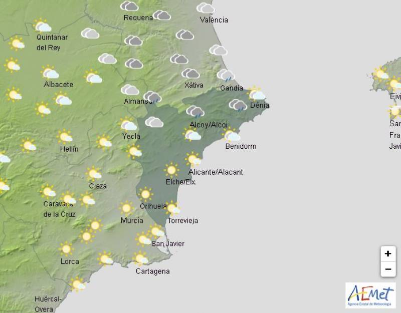 Showers and drizzle ahead of a new storm: Alicante weather forecast April 29-May 2