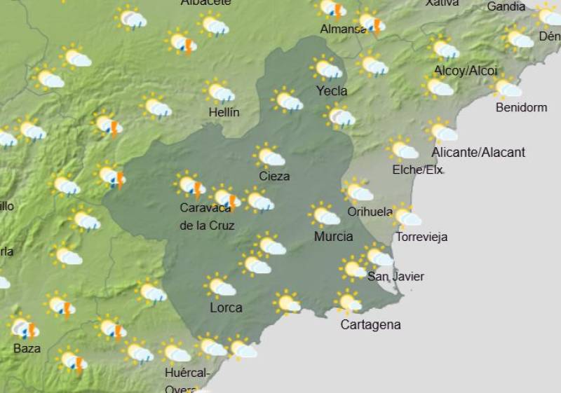 Rain and storms in Murcia this weekend: Weather forecast May 8-11