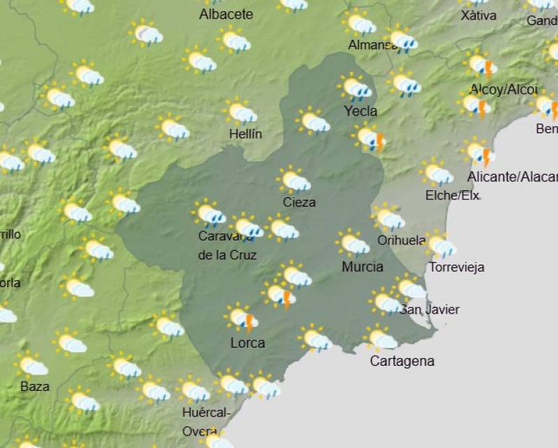 Rain and storms in Murcia this weekend: Weather forecast May 8-11