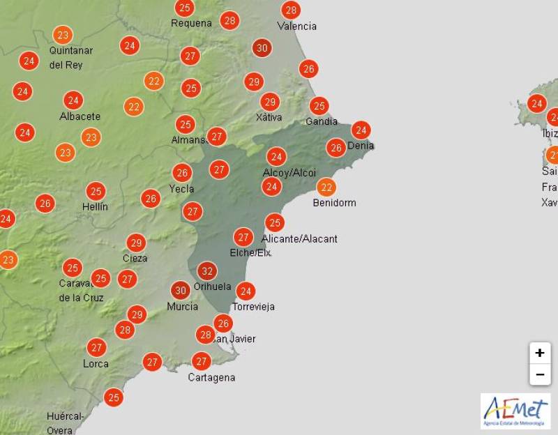 Soaring temperatures but cloudy skies: Alicante weather forecast May 19-22