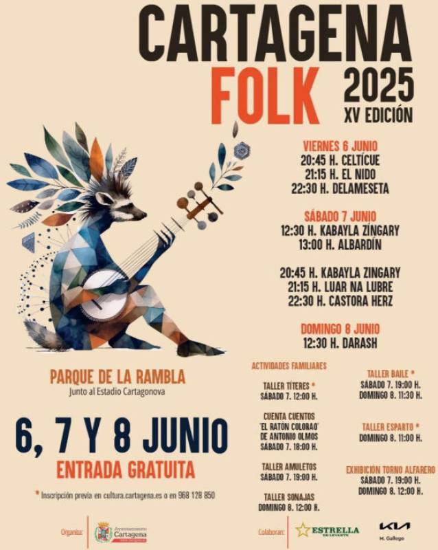 June 6 to 8 Free concerts at the 2025 Cartagena Folk Festival