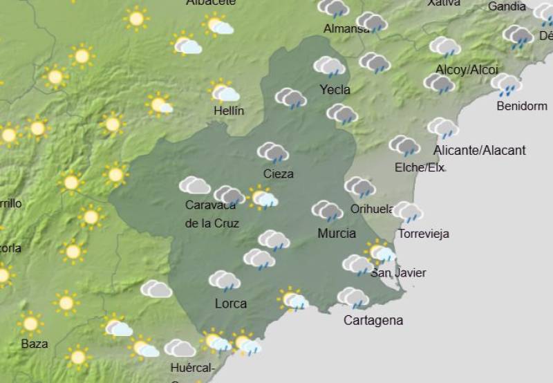 More rain and cooler temperatures forecast for this week: Murcia weather July 28-31