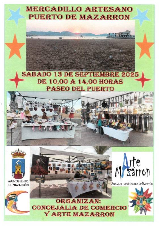 September 13 Monthly arts and crafts market in Puerto de Mazarron