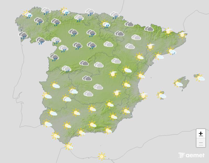 Clouds and rain continue in parts of Spain: National weekend weather forecast October 16-19
