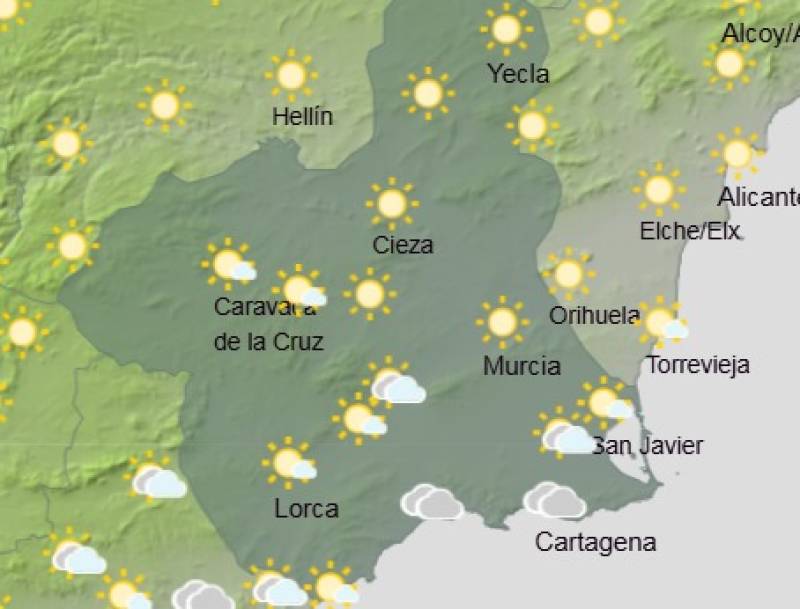 Have both umbrellas and sunglasses at the ready: Murcia weekly weather forecast October 27-30
