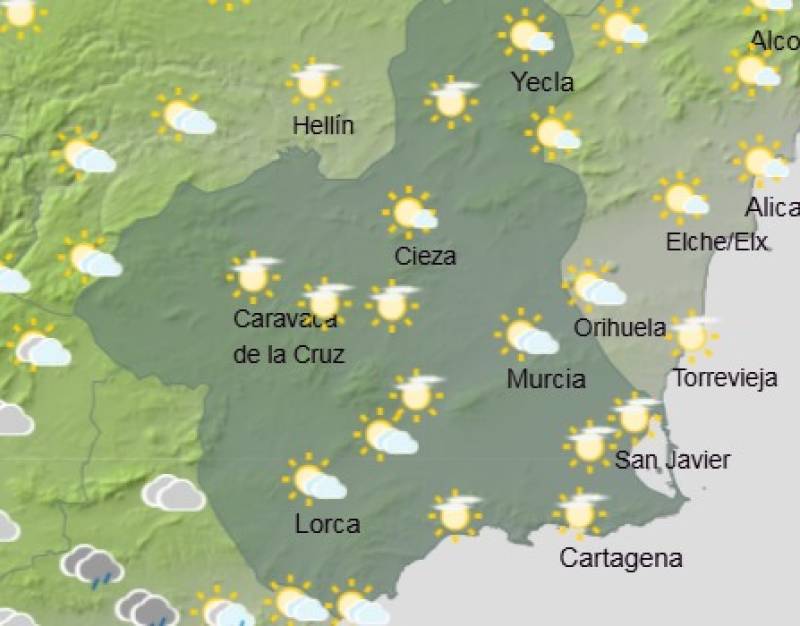 Have both umbrellas and sunglasses at the ready: Murcia weekly weather forecast October 27-30