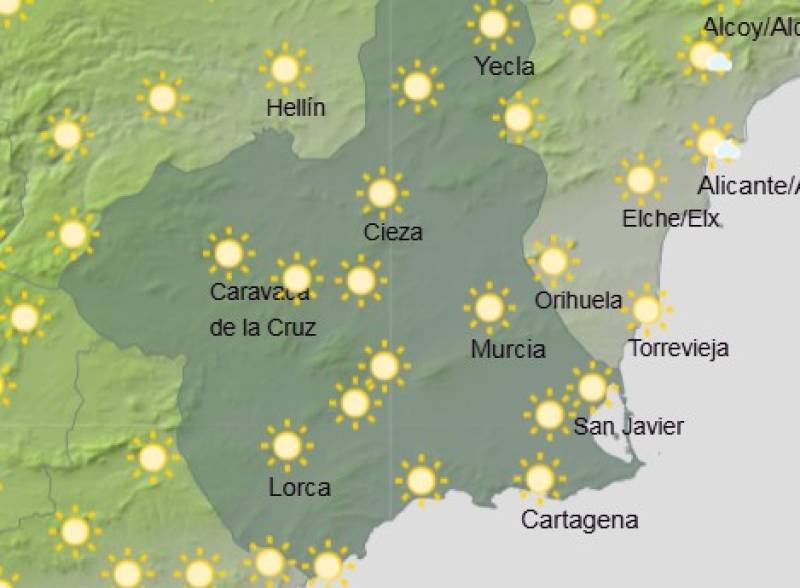 Frosty mornings and mild afternoons: Murcia weather forecast November 20-23
