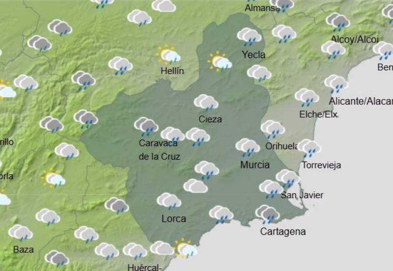 More rain forecast for the entire week: Murcia weather forecast December 15-18