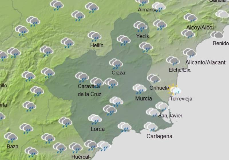 Rain, rain, rain: Murcia weekly weather forecast February 2-5