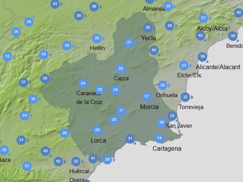 Finally, Murcia's weather takes a turn for the better: Weekly forecast February 16-19