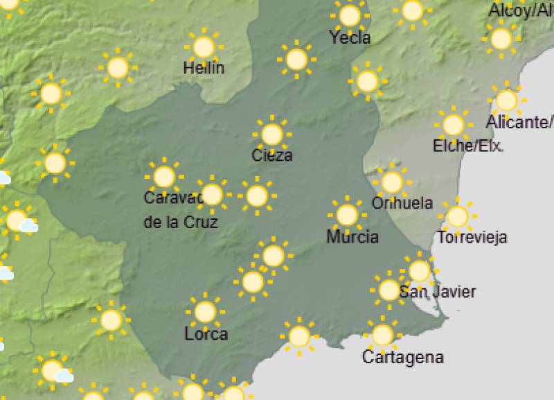 Settled skies and a gentle warm-up: Murcia weekend weather forecast April 2-5