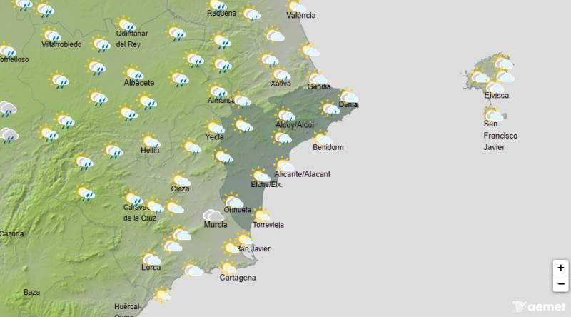 A bright start with thunderstorms possible later in the week: Alicante weather April 27-30