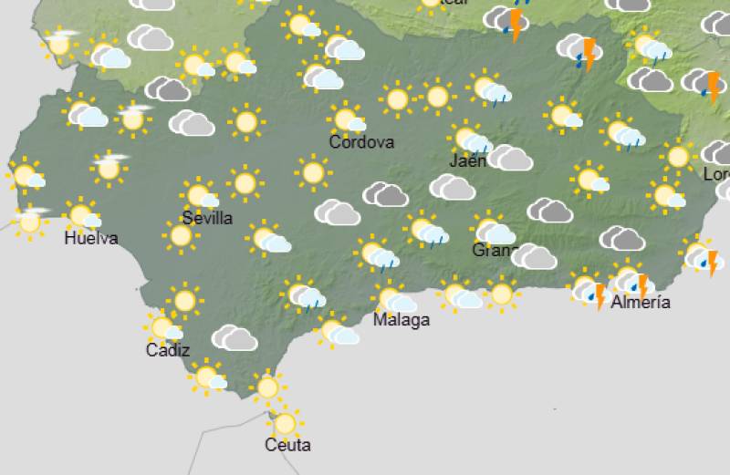 Andalucía weekend weather forecast May 7-10: Storms in the east, then a wetter, cooler finish