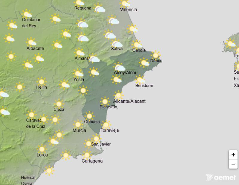 Alicante weather forecast June 8-11: Warm and largely sunny with a brief cloudy spell midweek