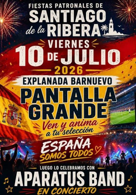 July 10 Watch the World Cup with the Spanish on the beach front in Santiago de la Ribera