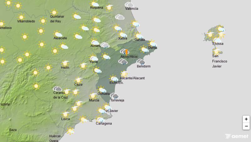Saharan dust and muddy rain in the forecast: Alicante weather forecast August 23-27